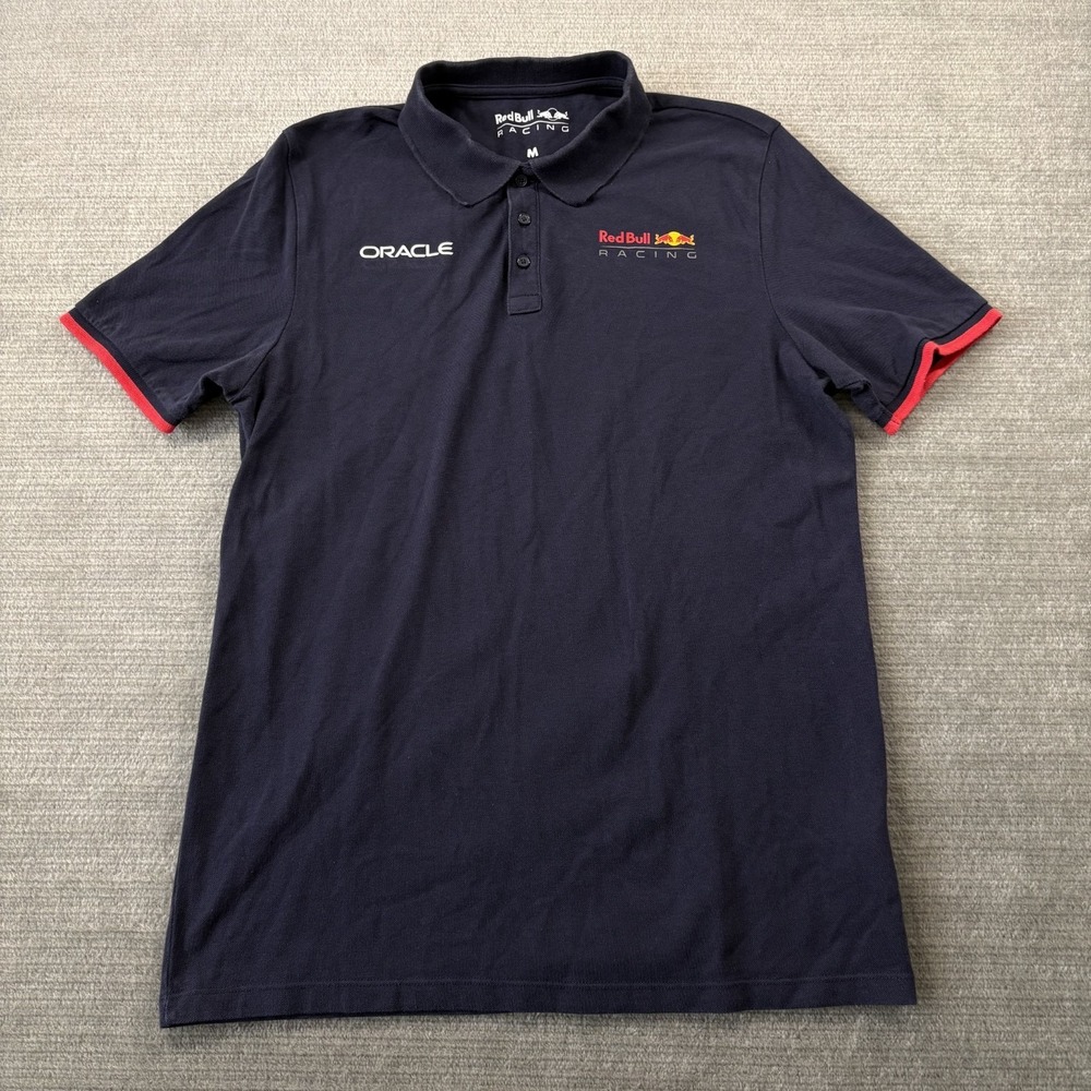 Red Bull Racing Oracle Essential Core Blue Polo Collared Shirt Mens M Cars F1